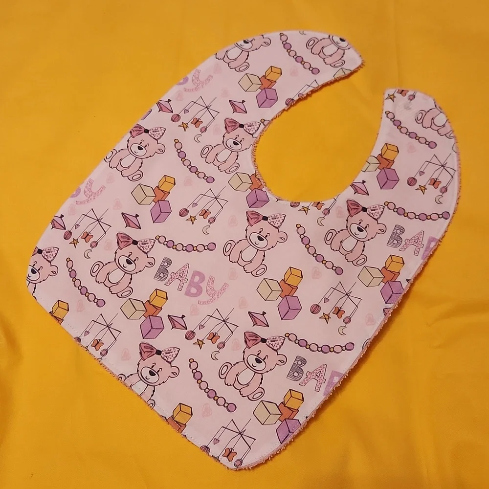 Handmade  Baby Bibs for girls,  set of 3.